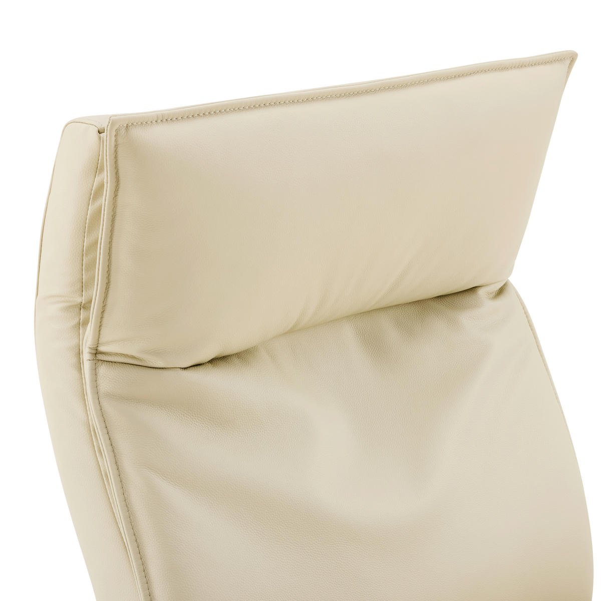 RELAXSESSEL Lederlook Echtleder Relaxfunktion, Kopfteilverstellung, Fußteilverstellung    - Beige/Schwarz, Design, Leder/Textil (70/110/82cm) - Stylife