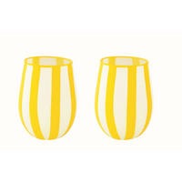SET KOZARCEV - bela/svetlo rumena, Basics, steklo (8.5/8.5/12cm)