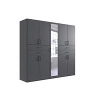 ORMAR ZA ODJEĆU  225/208/58 cm    - boje grafita/crna, Moderno, staklo/drvni materijal (225/208/58cm) - Hom`in