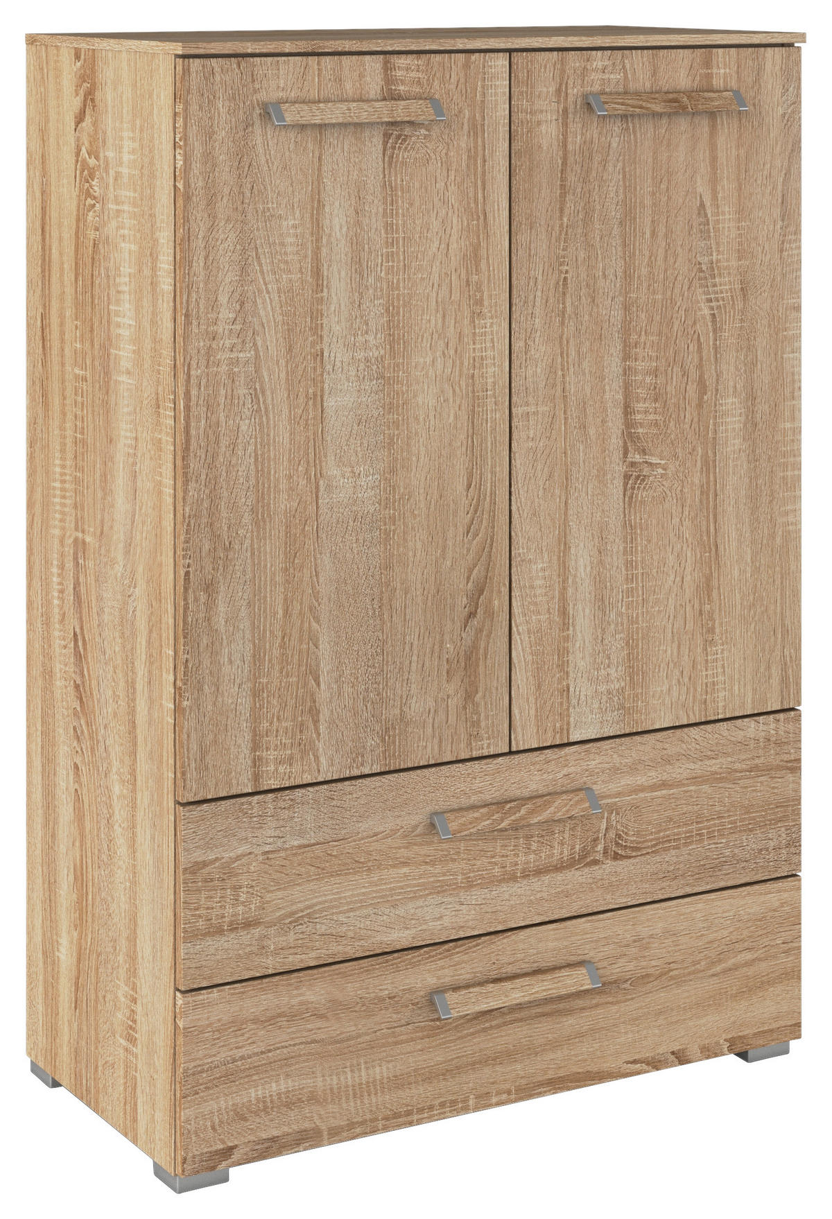 HIGHBOARD 80/119/42 cm  - Silberfarben/Sonoma Eiche, Design, Holzwerkstoff/Kunststoff (80/119/42cm) - Novel
