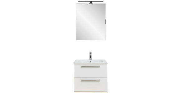 BADEZIMMER in 60 cm - Eichefarben/Weiß, Design, Glas/Keramik (60cm) - Dieter Knoll