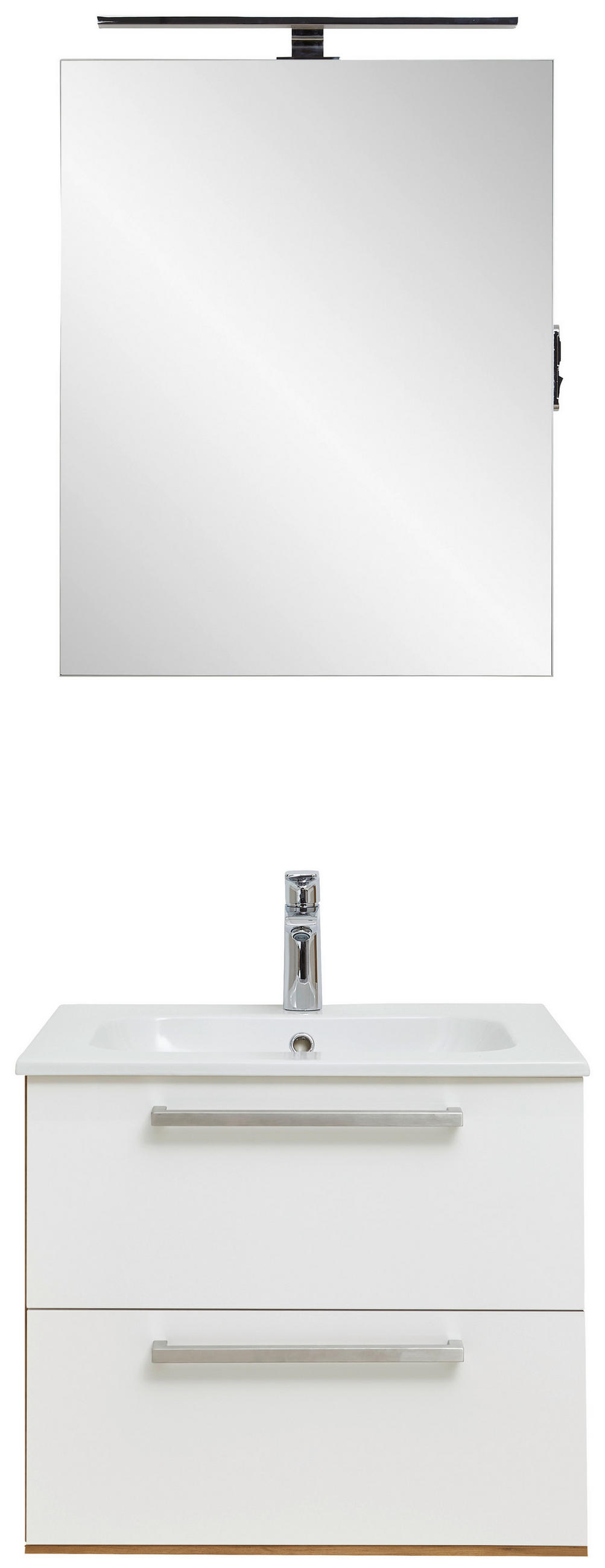 BADEZIMMER  in 60 cm  - Eichefarben/Weiß, Design, Glas/Keramik (60cm) - Dieter Knoll