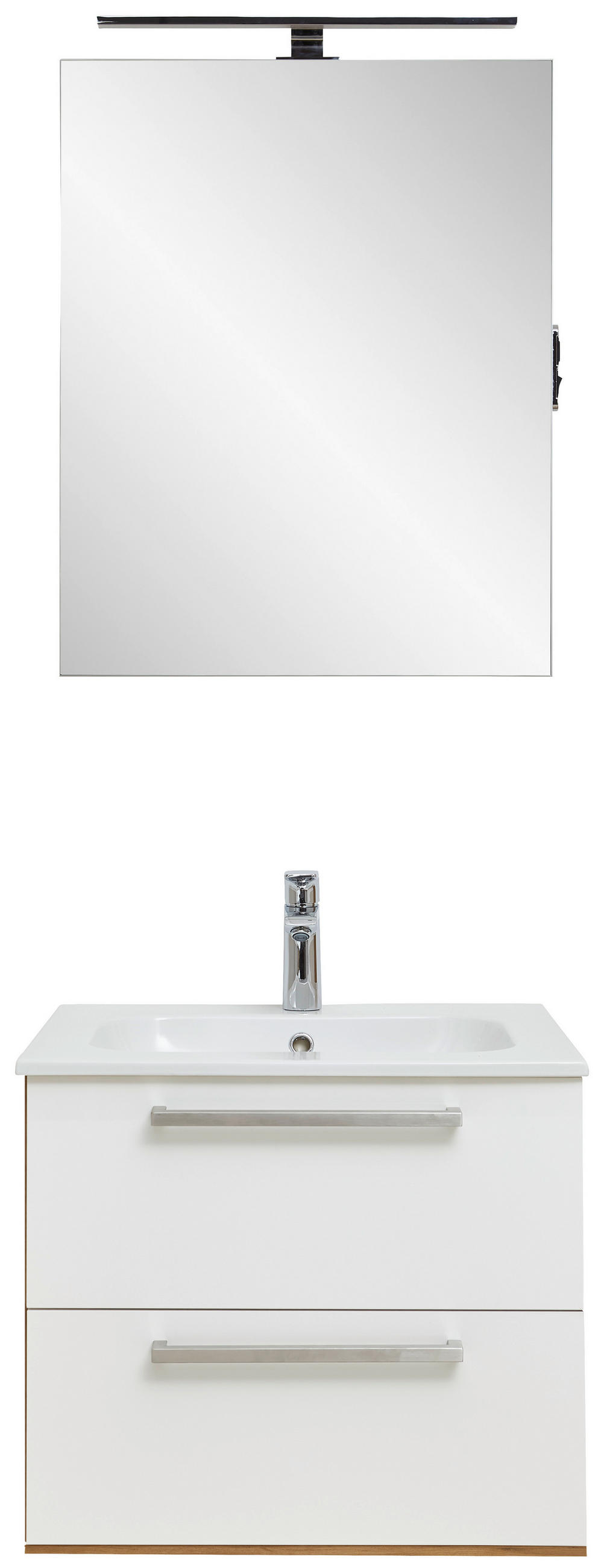 BADEZIMMER  in 60 cm  - Weiss/Eichefarben, Design, Glas/Keramik (60cm) - Dieter Knoll