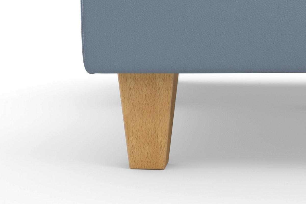 WOHNLANDSCHAFT PALMERA E in Echtleder Graublau  - Graublau/Eichefarben, Basics, Leder/Holz (212/308/163cm) - Sit & More