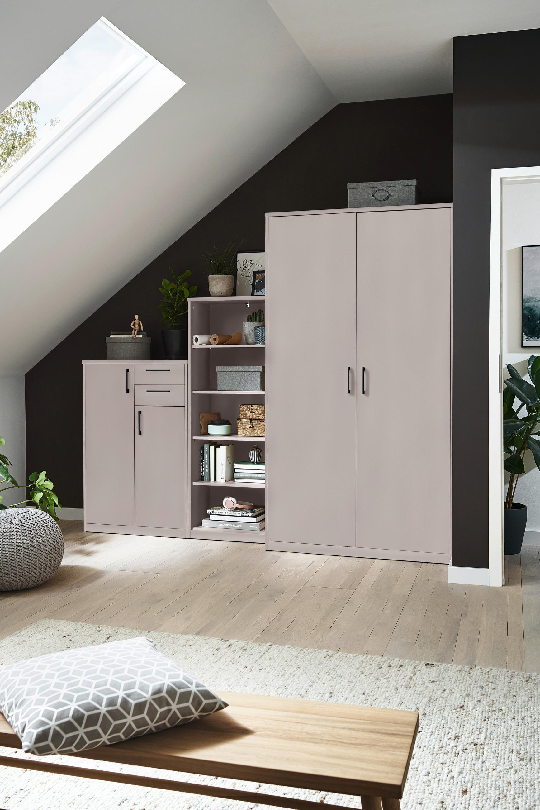 KOMMODE  in 38/84/36 cm  - Kaschmir/Schwarz, Basics, Holzwerkstoff/Kunststoff (38/84/36cm) - Xora