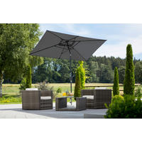 SLUNEČNÍK 150/250/270 cm - antracitová, Basics, kov/textil (150/250/270cm)