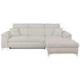 ECKSOFA Greige Flachgewebe  - Chromfarben/Greige, KONVENTIONELL, Textil/Metall (268/175cm) - Carryhome