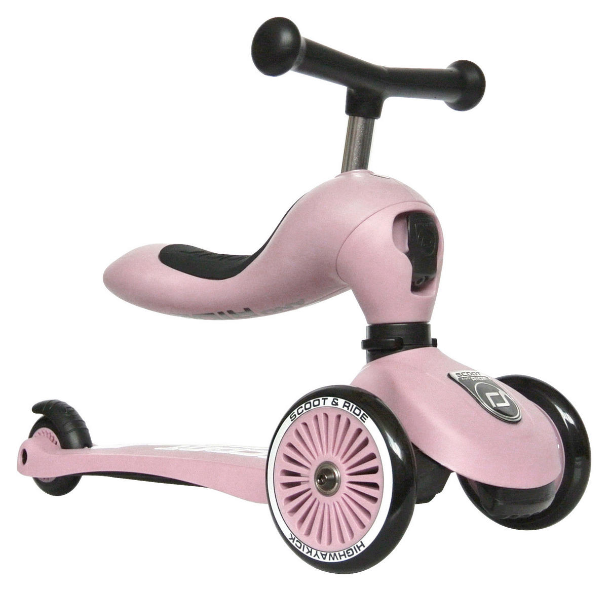 2IN1-KINDERSCOOTER Highwaykick 1  - Rosa, Trend, Kunststoff/Metall (24/37/55cm) - Scoot and Ride