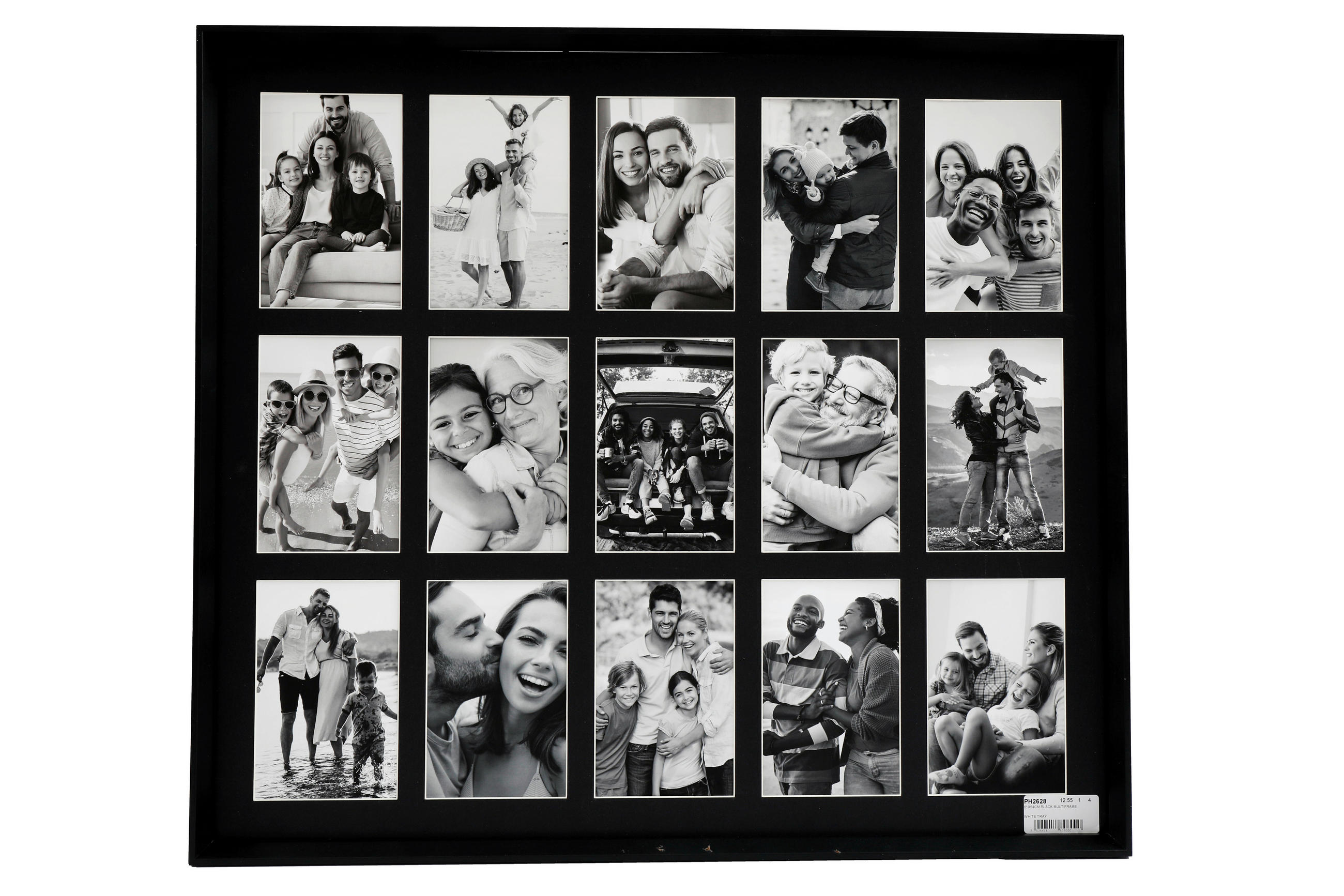 KOLLÁZS KÉPKERET fehér, fekete  - fekete/fehér, Basics, faalapú anyag/Üveg (61.5/54/3cm)