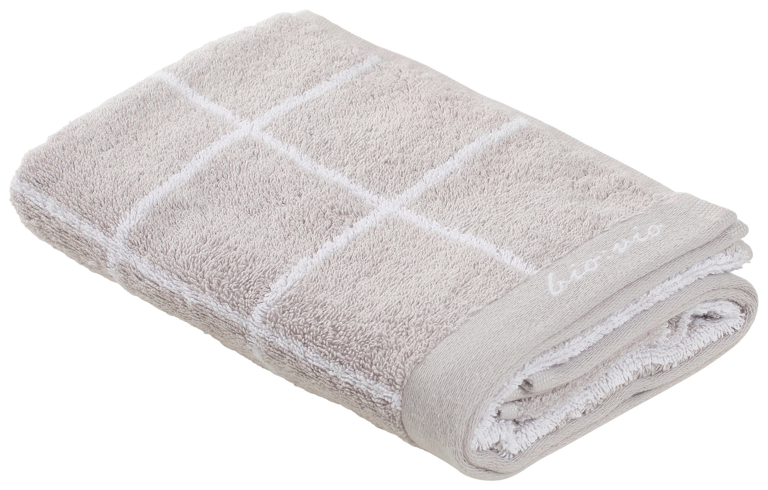 HANDTUCH  - Silberfarben/Weiß, Natur, Textil (50/100cm) - Bio:Vio