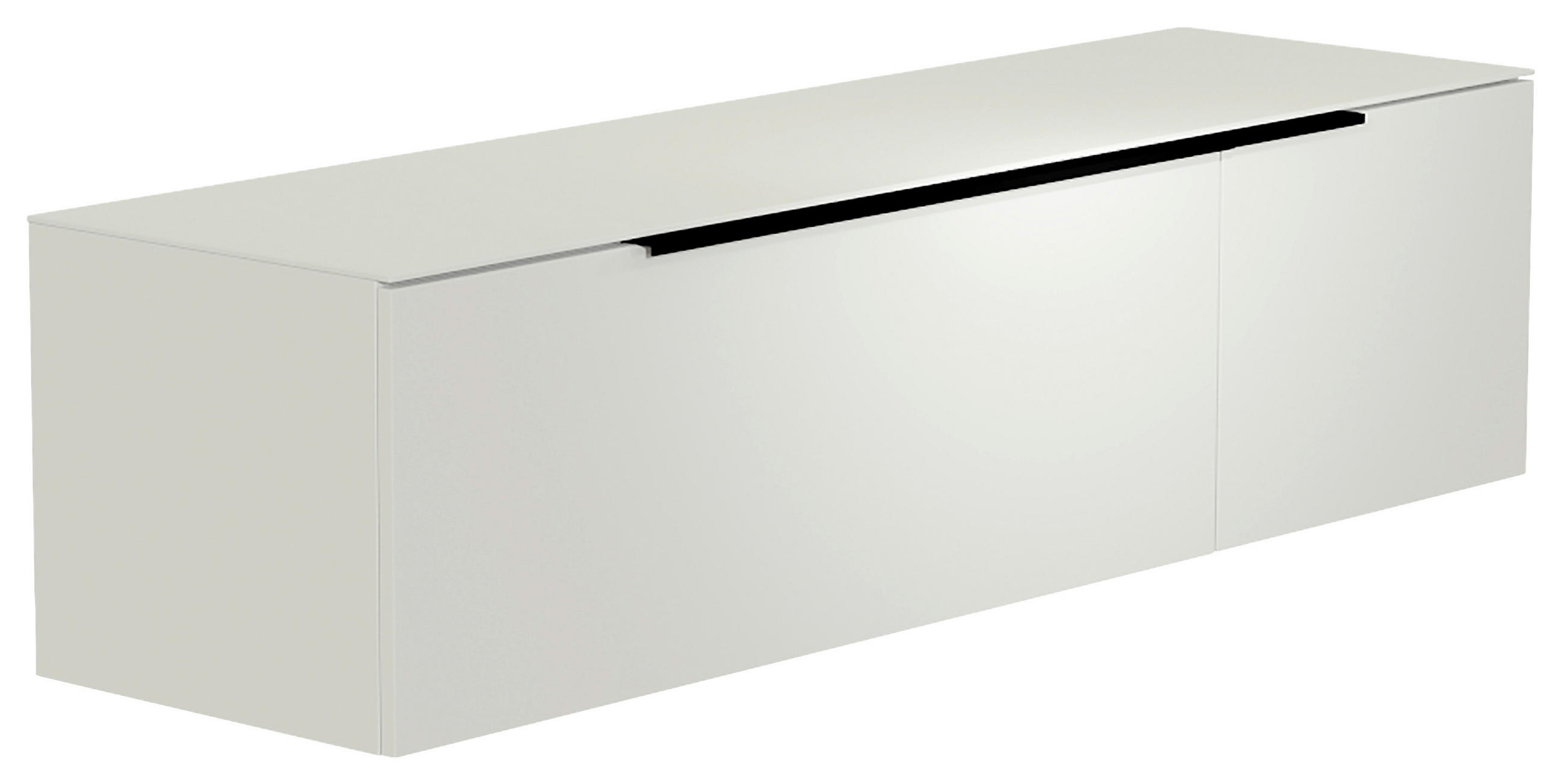 LOWBOARD  160/41/45 cm  Beimöbel erhältlich, Abdeckplatte aus Glas, hängend  - Schwarz/Weiß, Design, Glas/Holzwerkstoff (160/41/45cm) - Moderano