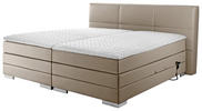 BOXSPRINGBETT 180/200 cm  in Schlammfarben  - Schlammfarben/Silberfarben, MODERN, Holzwerkstoff/Textil (180/200cm) - Livetastic