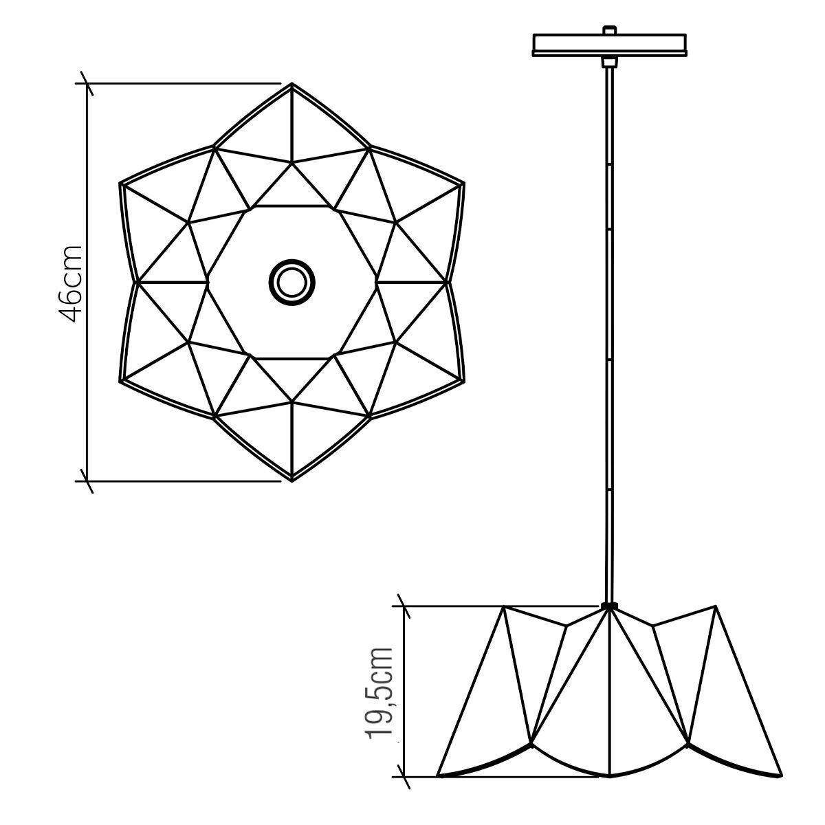 HÄNGELEUCHTE 52,4/19,5 cm    - Eichefarben, Natur, Holz/Metall (52,4/19,5cm) - Elstead Lighting