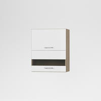 KONYHAI FALISZEKRÉNY - tölgyfa színű/magasfényű fehér, Basics, üveg/fa (60/72/33cm) - Carryhome