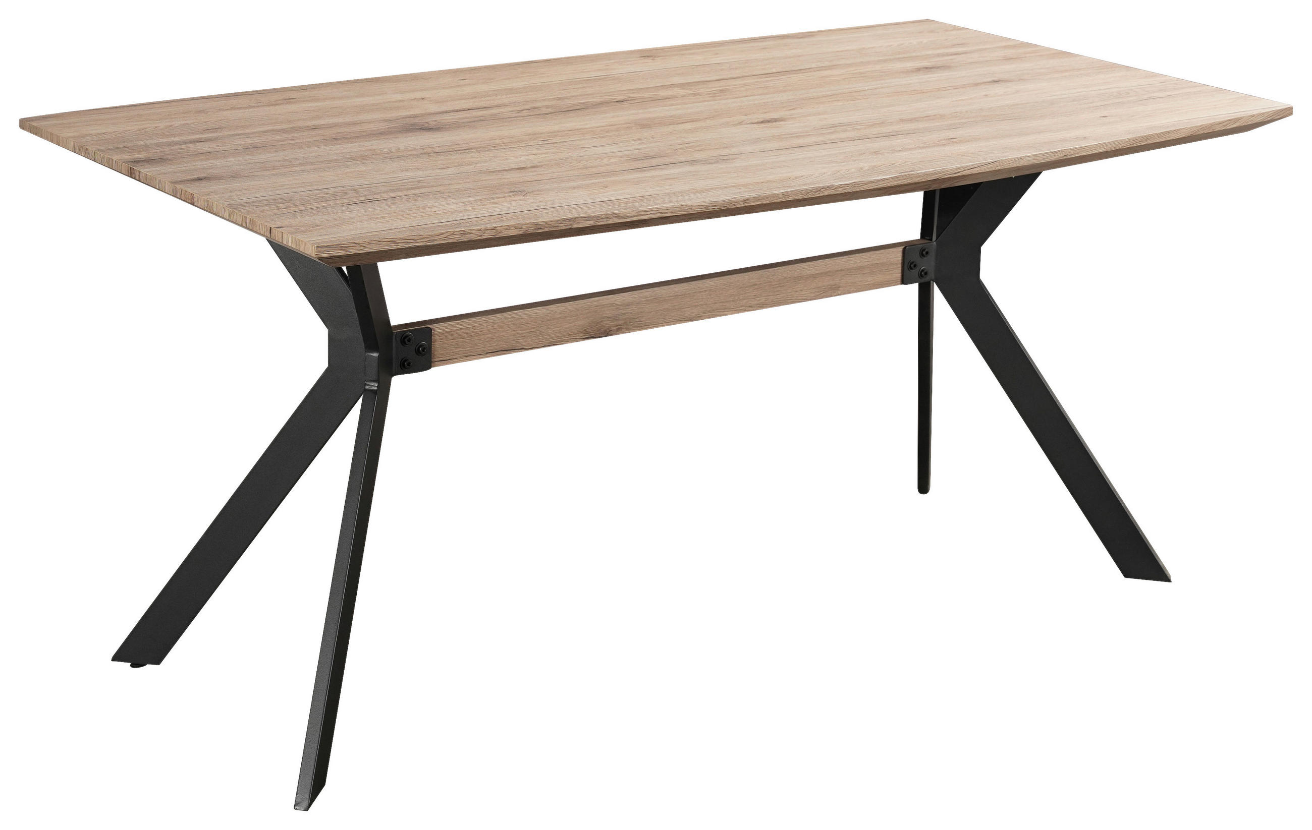 ÉTKEZŐASZTAL - fekete/natúr, Modern, faalapú anyag/fém (160/90/76cm) - MID.YOU