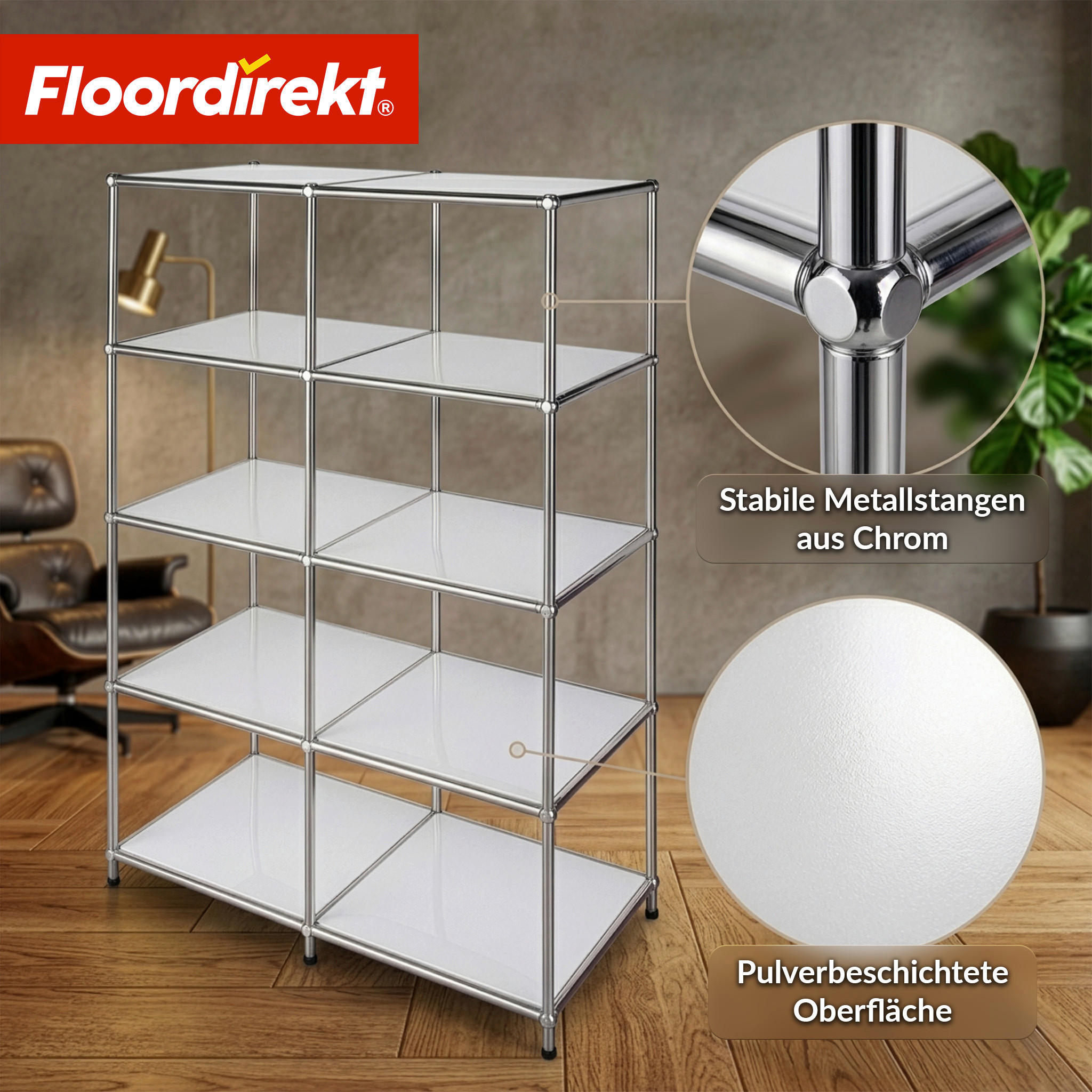Floordirekt Standregal Concept Epure Mk-015 Weiß 78x118x40 cm