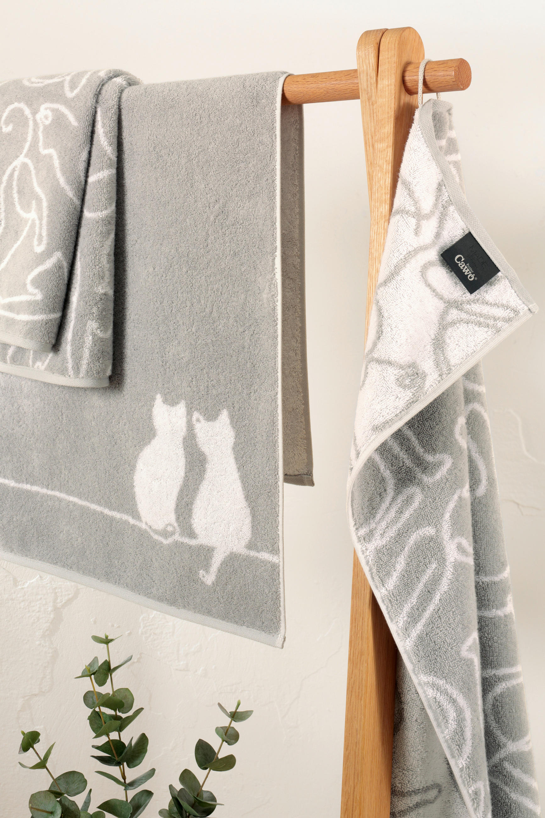 TÖRÖLKÖZŐ 80/150 cm fehér, platinaszürke  - fehér/platinaszürke, Basics, textil (80/150cm) - Cawoe