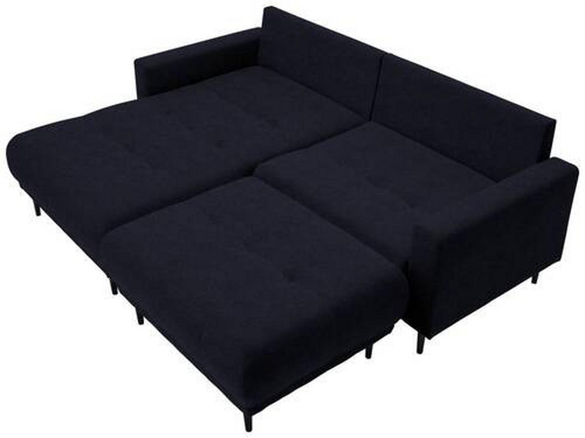 ECKSOFA in Flachgewebe Schwarz  - Schwarz, Design, Holz/Textil (160/215cm) - Stylife