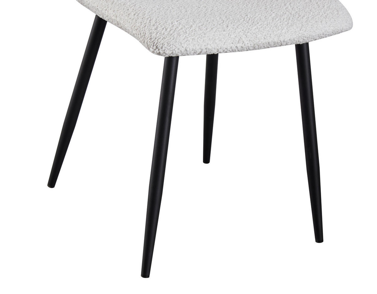STUHL  in Eisen Bouclé Holz, Metall, Textil  - Schwarz/Weiß, MODERN, Holz/Textil (43/86/54,5cm) - MID.YOU