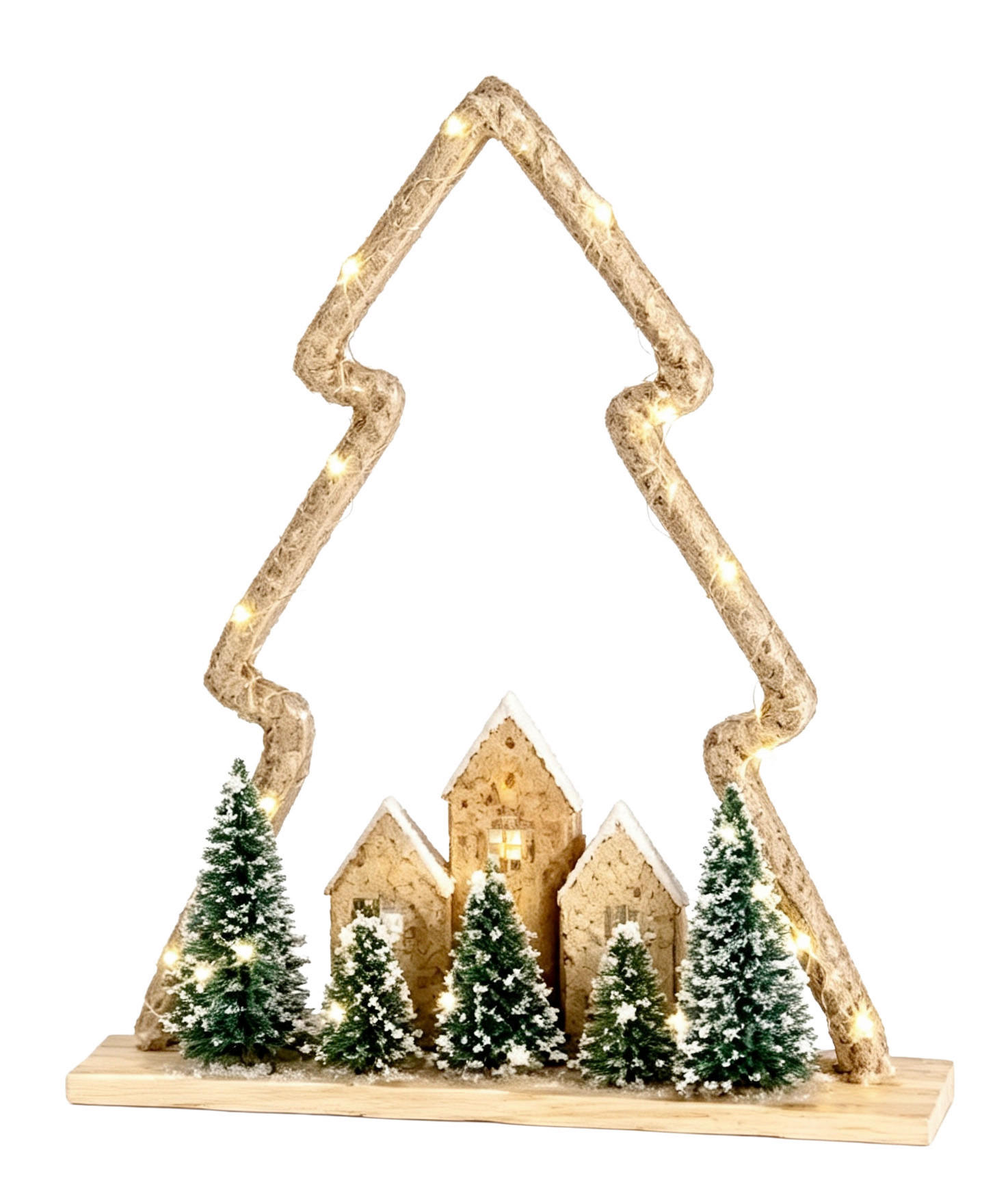 DRVO DEKORATIVNO - zelena/prirodne boje, Basics, drvo/metal (40/47/8cm) - X-Mas