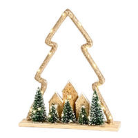 DRVO DEKORATIVNO - zelena/prirodne boje, Basics, drvo/metal (40/47/8cm) - X-Mas
