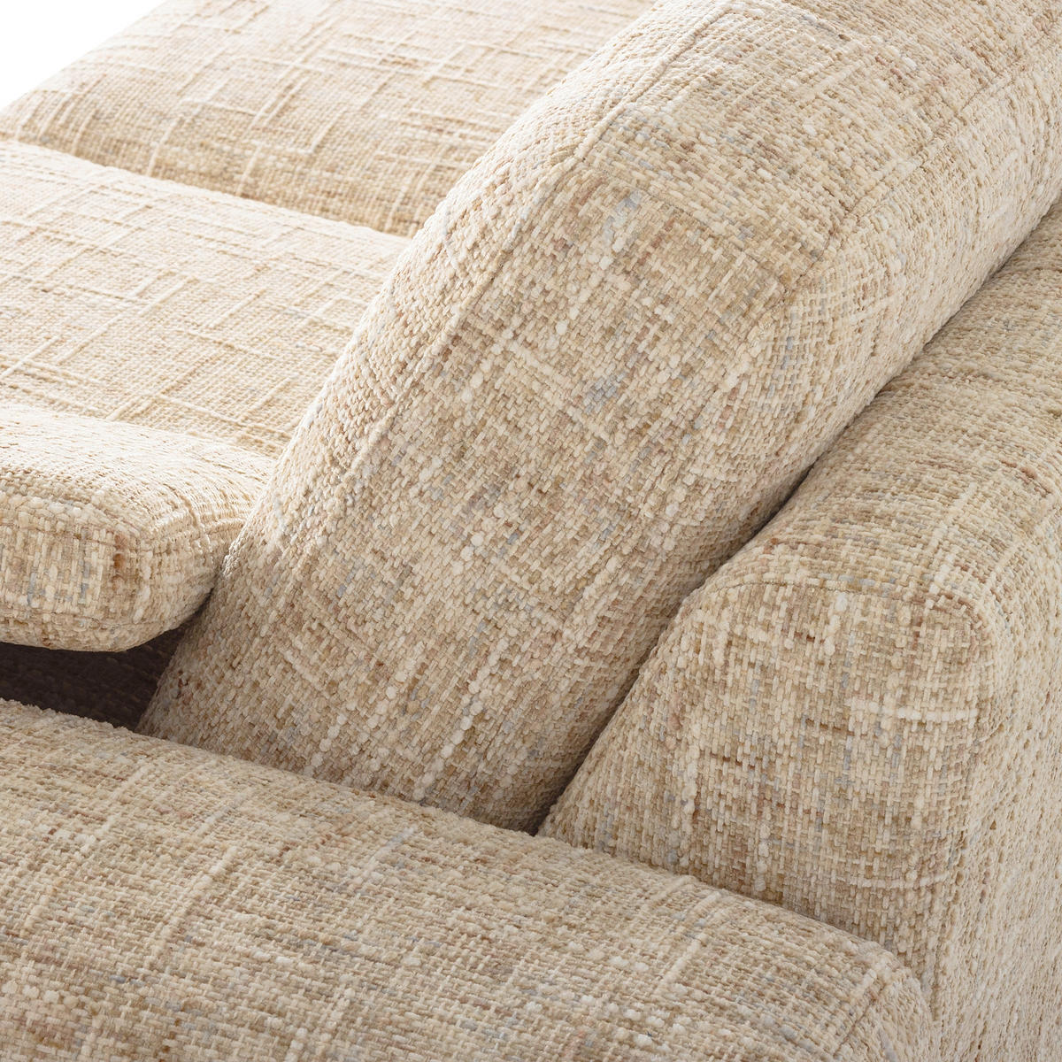 ECKSOFA SPRING Beige Webstoff Zierkissen  - Beige/Schwarz, Design, Textil/Metall (250/273cm) - Livetastic