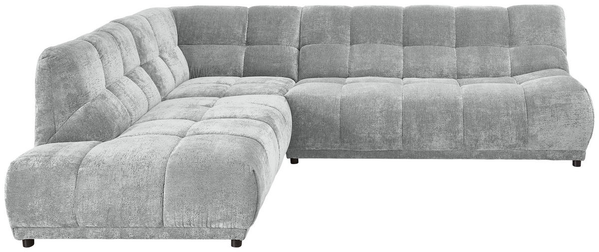 ECKSOFA ITALIA Hellblau Chenille Hocker  - Schwarz/Hellblau, MODERN, Kunststoff/Textil (250/284cm) - Livetastic