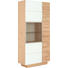VITRINE Wildeiche massiv, mehrschichtige Massivholzplatte (Tischlerplatte) Eichefarben, Weiß - Eichefarben/Weiß, Design, Glas/Holz (96/202/42.5cm) - Voglauer