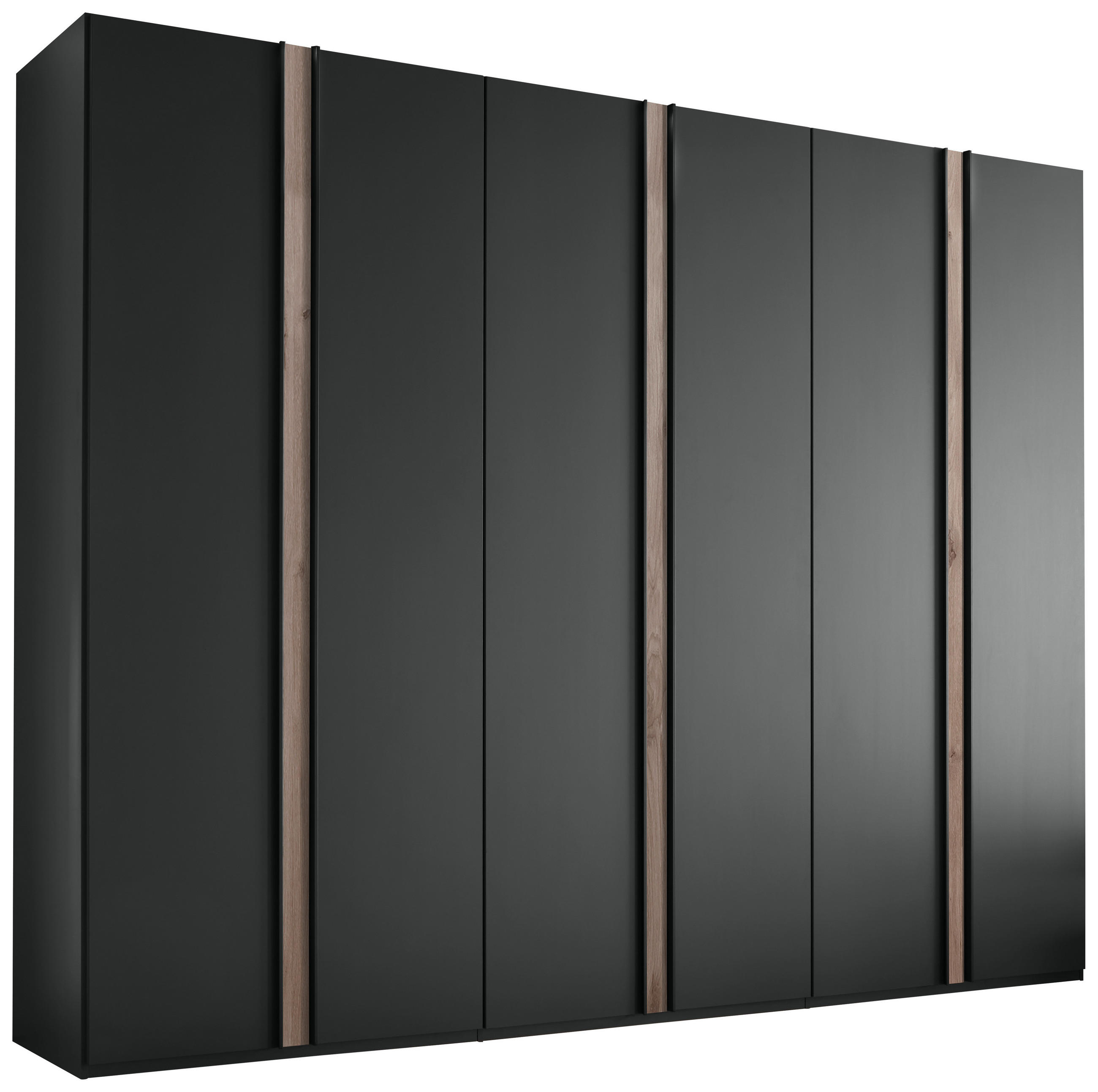 DREHTÜRENSCHRANK in Graphitfarben, Eichefarben  - Eichefarben/Graphitfarben, Design, Holzwerkstoff (300/236/58cm) - Novel
