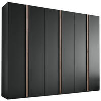 DREHTÜRENSCHRANK 300/236/58 cm,  in Graphitfarben, Eichefarben, 6 Tür(en)  - Eichefarben/Graphitfarben, Design, Holzwerkstoff (300/236/58cm) - Novel