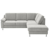 ECKSOFA in Webstoff Creme  - Creme/Alufarben, Konventionell, Textil/Metall (241/200cm) - Beldomo System