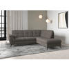 ECKSOFA in Flachgewebe Graphitfarben  - Schwarz/Graphitfarben, Modern, Textil/Metall (244/212cm) - Sit & More