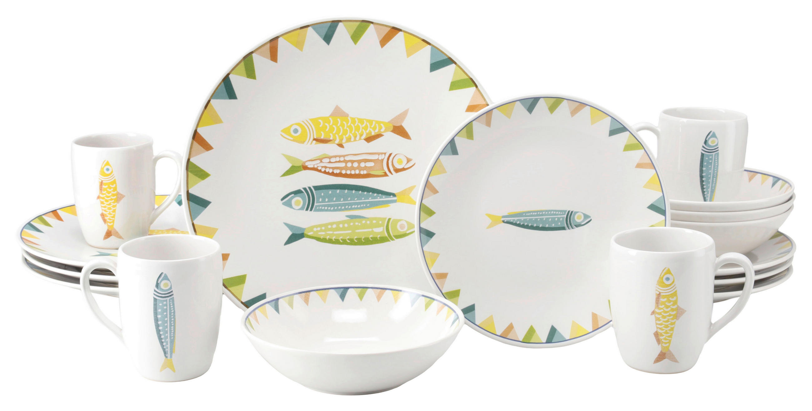 KOMBISERVICE Sardinhas 16-teilig  - Multicolor, Basics, Keramik - Creatable