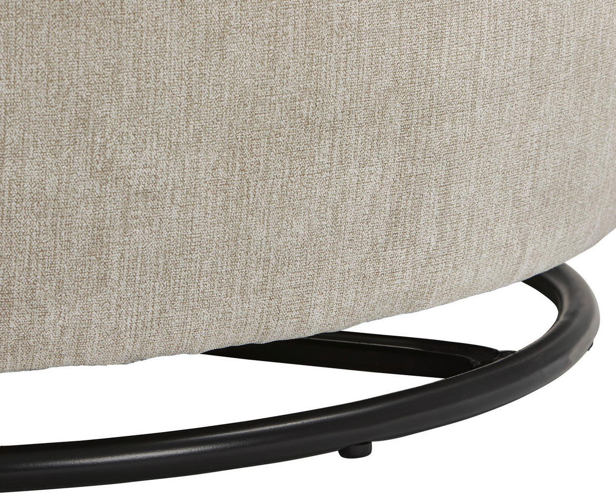FÅTÖLJ i textil sandfärgad  - sandfärgad/svart, Design, metall/textil (92/80/84cm) - Livetastic