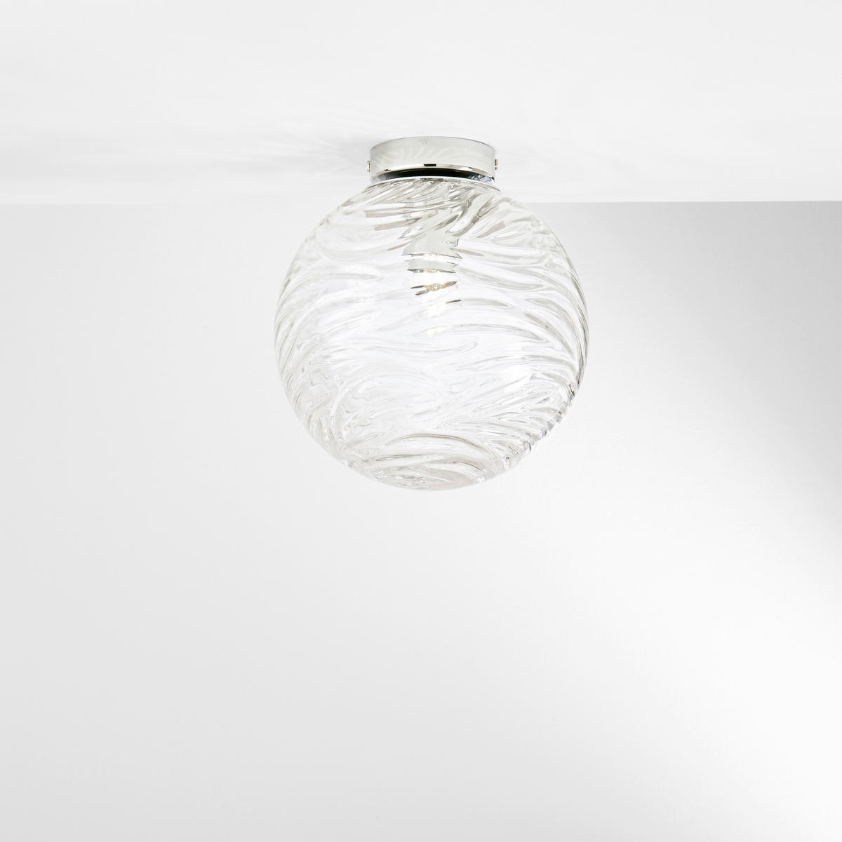 DECKENLEUCHTE Luce Ambiente e Design 25/25 cm   - Chromfarben/Weiß, LIFESTYLE, Glas/Metall (25/25cm)