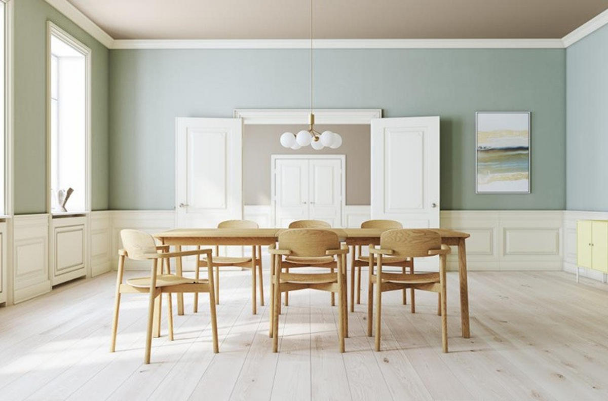 STOL MED ARMSTÖD  läderutbud, tygutbud   ekfärgad  - ekfärgad, Design, trä (55/80/51cm) - Skovby