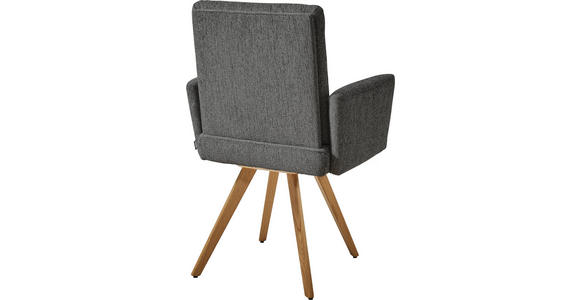 ARMLEHNSTUHL in Chenille - Eichefarben/Grau, Design, Holz/Textil (56/92/60cm) - Dieter Knoll