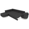 ECKSOFA in Lederlook Schwarz  - Chromfarben/Schwarz, KONVENTIONELL, Textil/Metall (224/278cm) - Carryhome