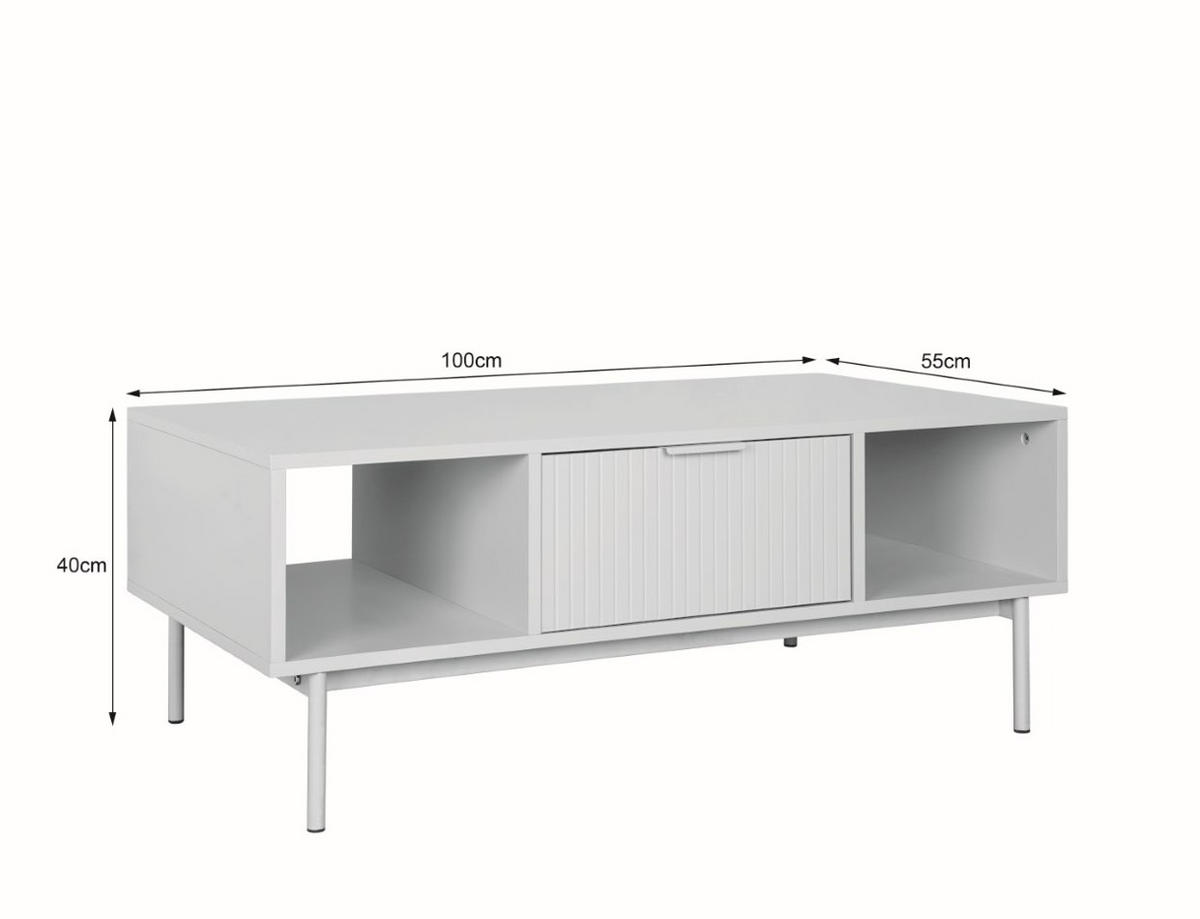 COUCHTISCH 100/55/40 cm rechteckig Kaschmir  - Kaschmir, Design, Holzwerkstoff/Metall (100/55/40cm) - MID.YOU