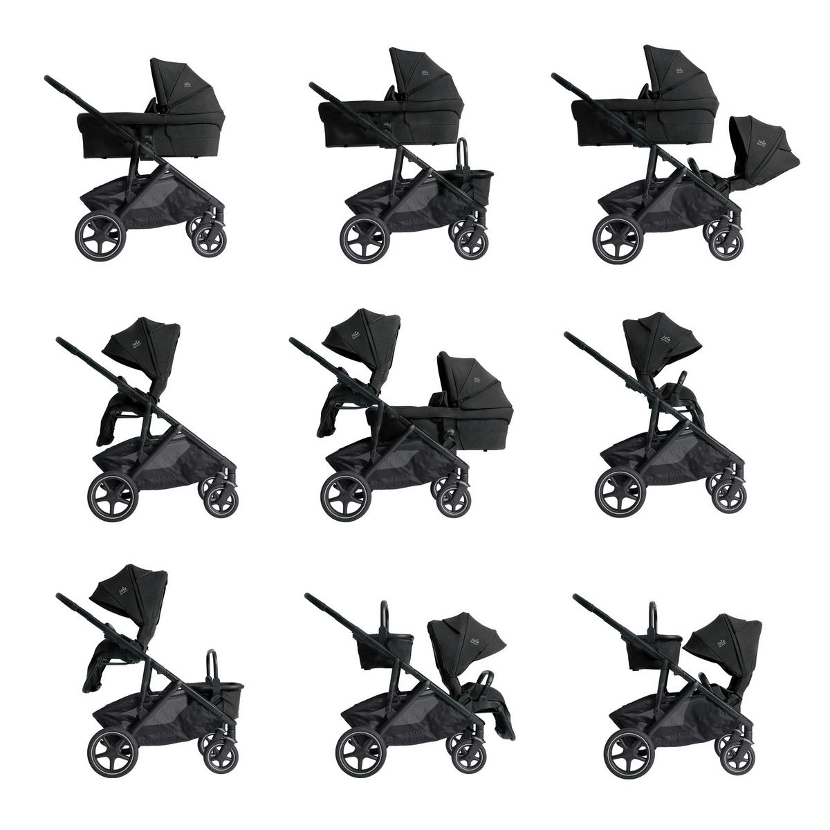 KINDERWAGENSET Versiti 4in1  - Schwarz, Basics, Textil/Metall (64/109/114cm) - Joie