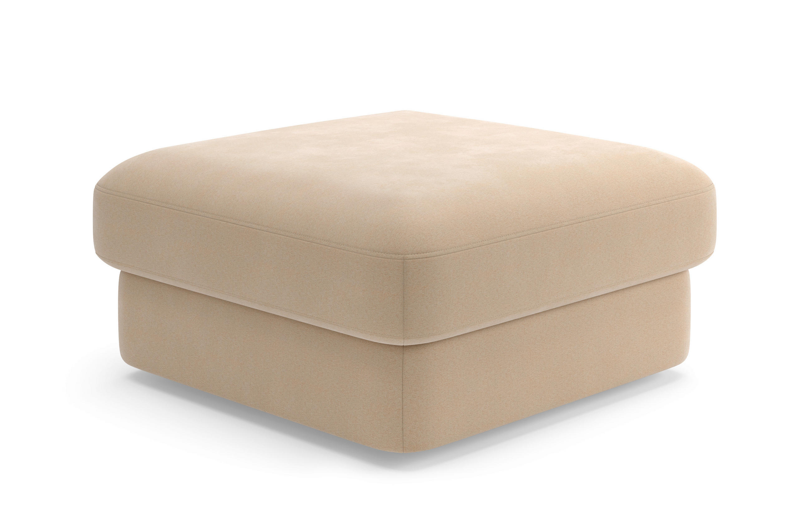 HOCKER FABIO E Mikrofaser Sandfarben  - Sandfarben/Schwarz, MODERN, Kunststoff/Textil (97/46/97cm) - Sit & More