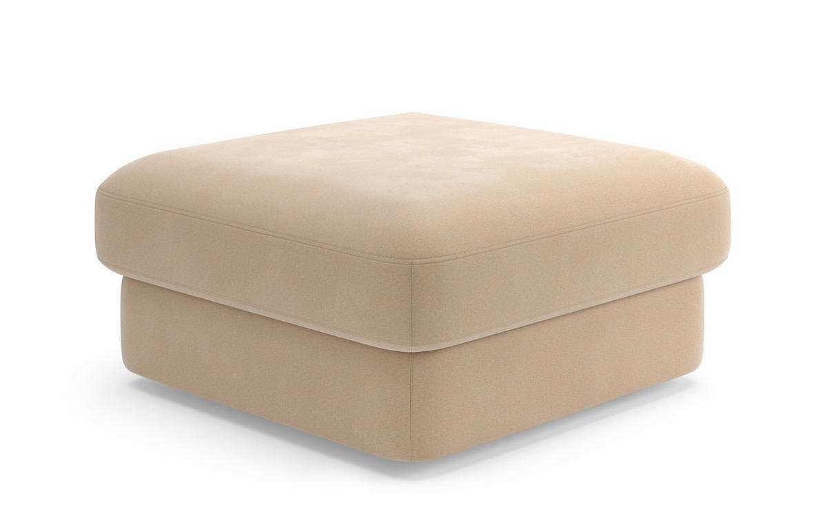 HOCKER in Textil Sandfarben  - Sandfarben/Schwarz, MODERN, Kunststoff/Textil (97/46/97cm) - Sit & More