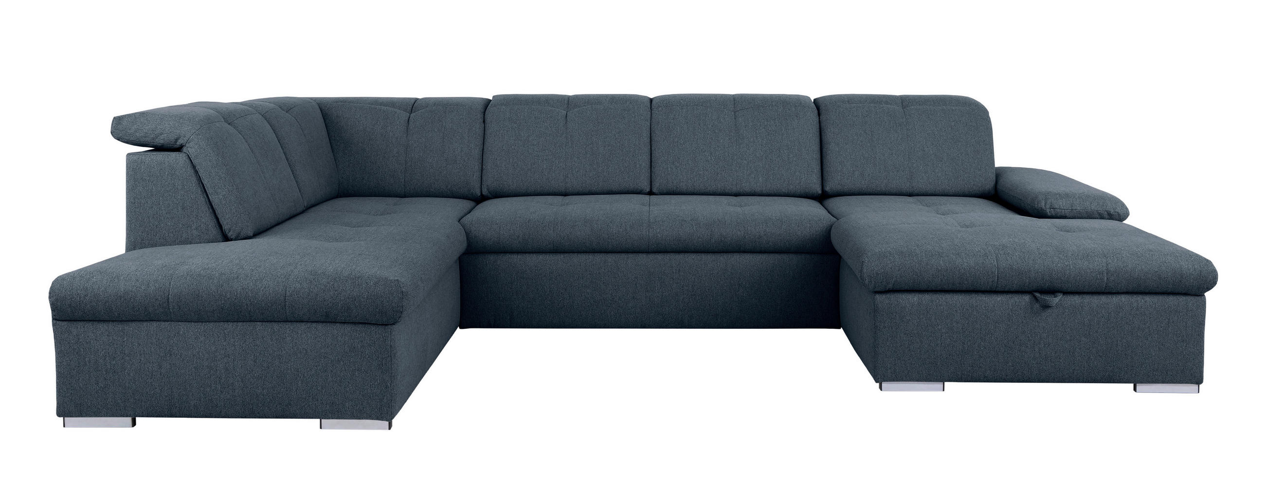 WOHNLANDSCHAFT in Dunkelblau  - Dunkelblau/Grau, Design, Textil/Metall (215/328/173cm) - MID.YOU