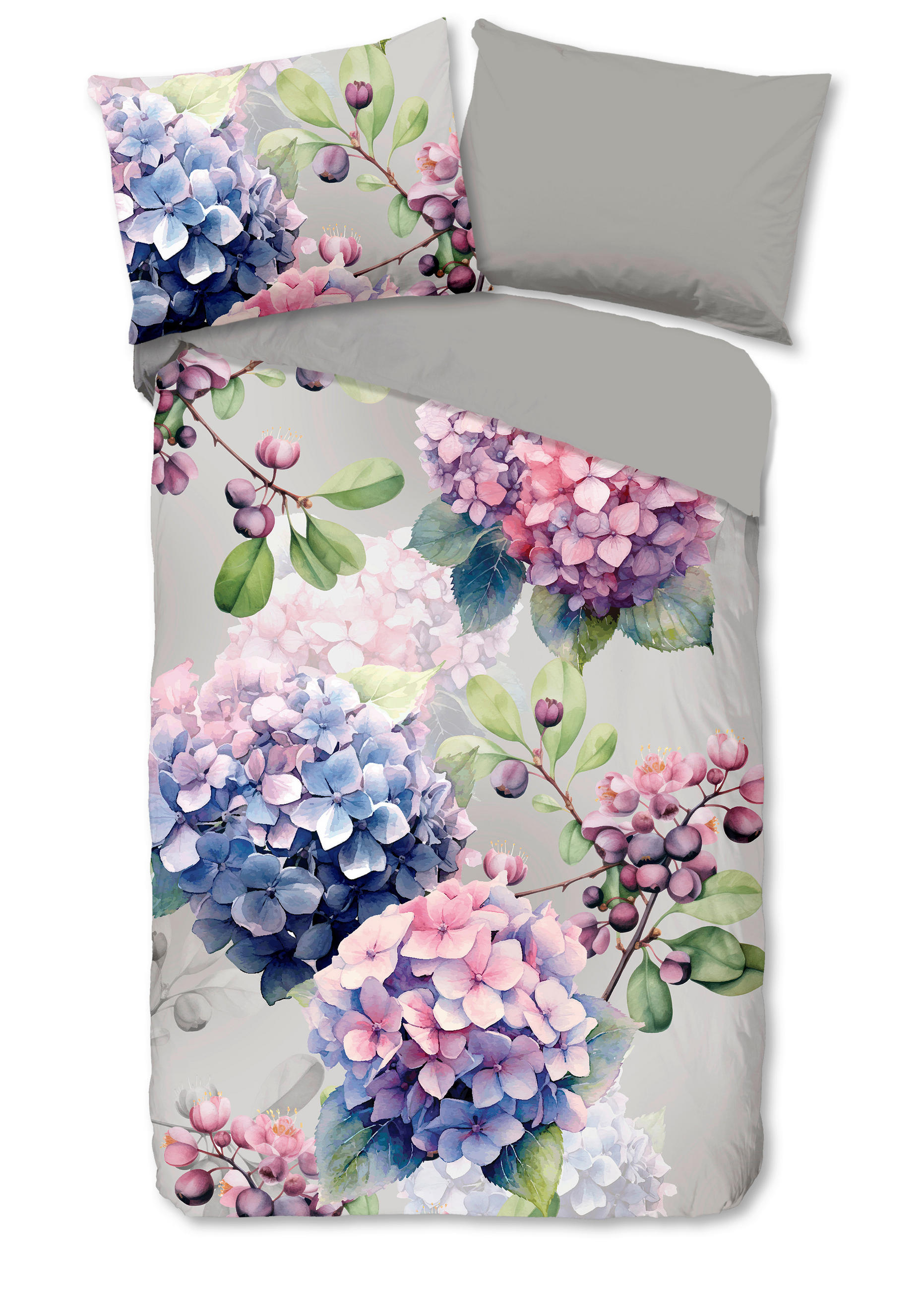 WENDEBETTWÄSCHE Good Morning Renforcé 140/200 cm  - Hellrosa/Hellgrau, Design, Textil (140/200cm)