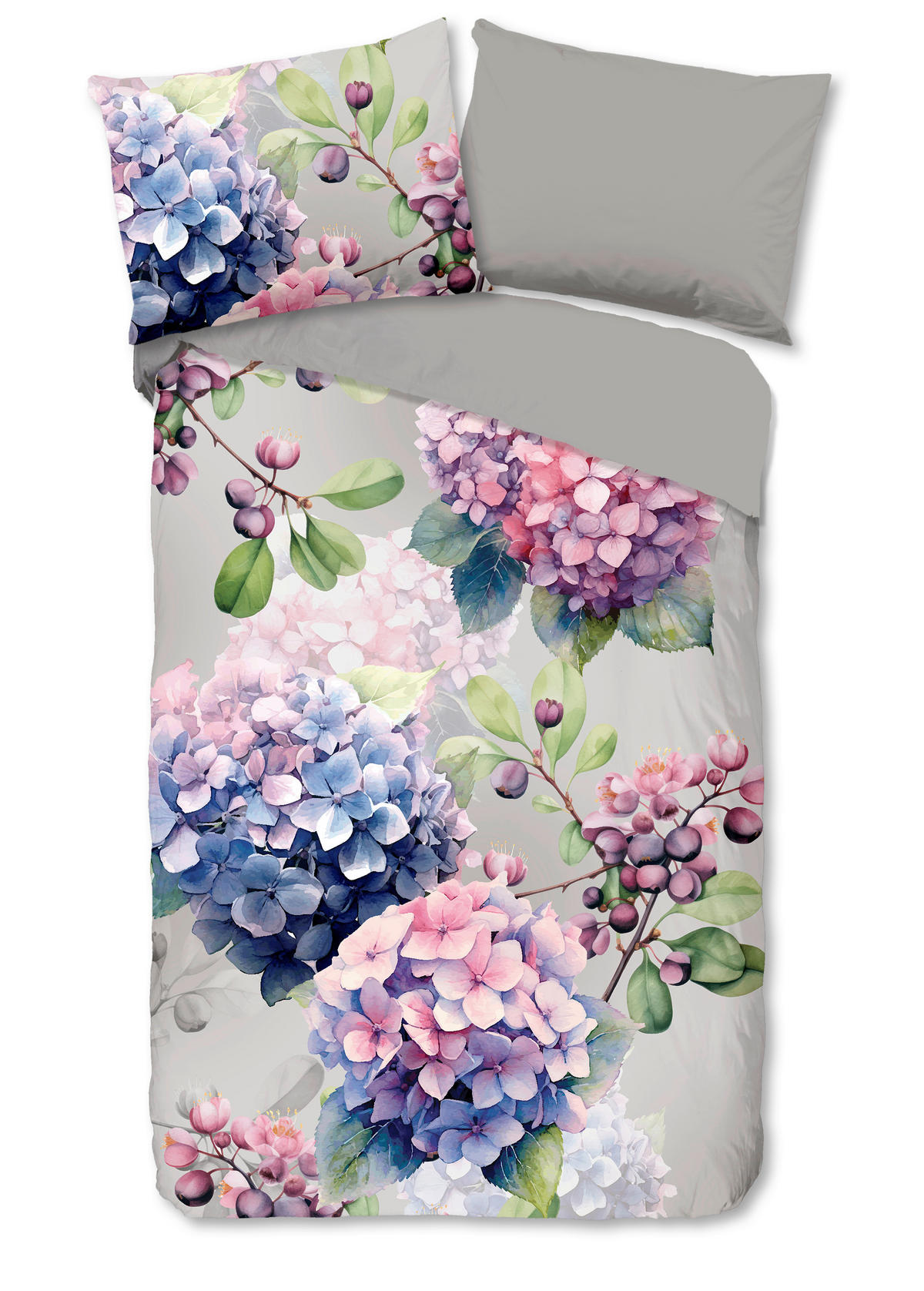 WENDEBETTWÄSCHE Good Morning Renforcé 140/200 cm  - Hellrosa/Hellgrau, Design, Textil (140/200cm)