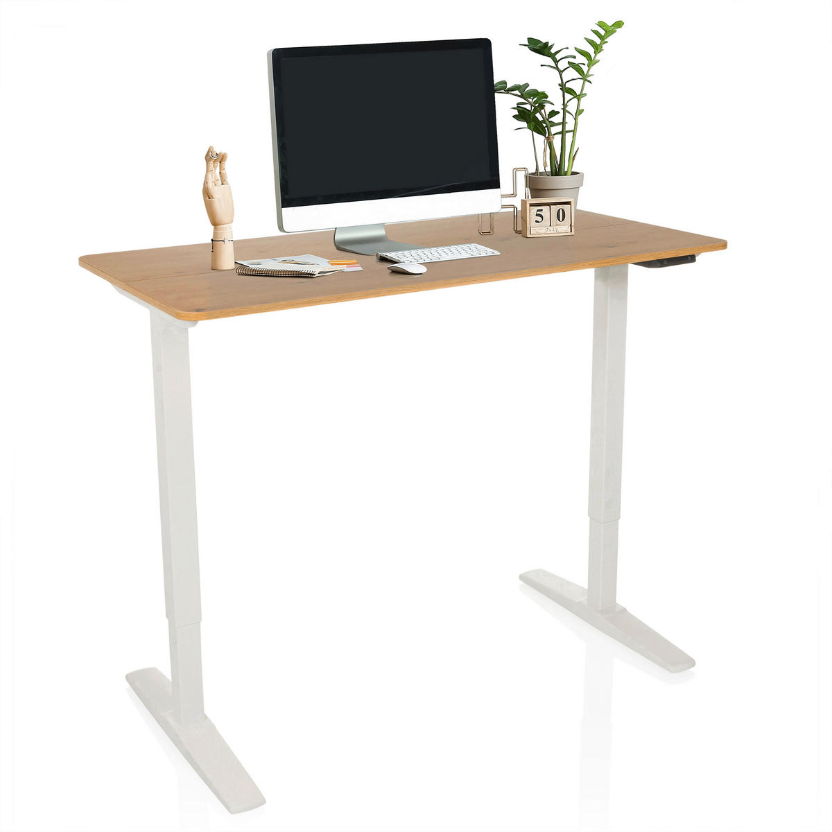 SKRIVBORD 120/60/75 - 120 cm  i ekfärgad  - vit/ekfärgad, Modern, metall/trämaterial (120/60/75 - 120cm) - MID.YOU