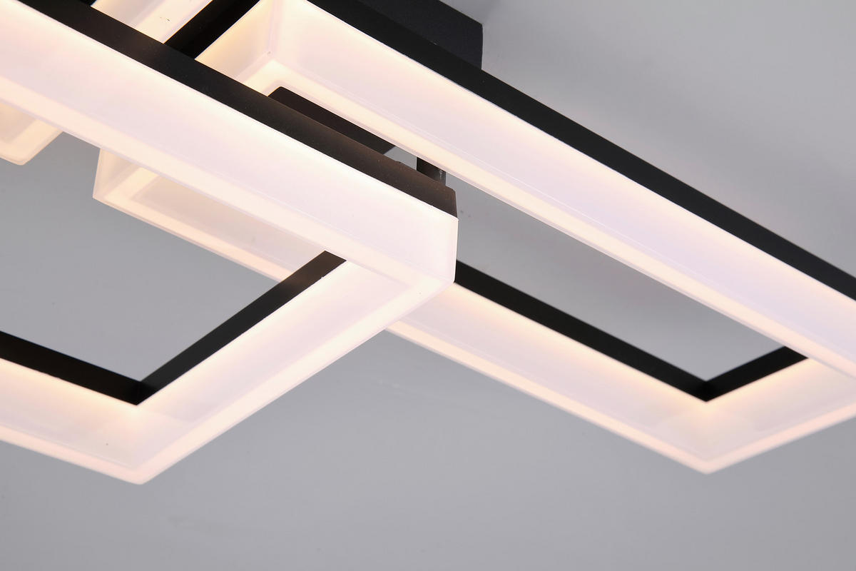 DECKENLEUCHTE Wall Art II 60/32/12 cm  - Schwarz, Design, Kunststoff/Metall (60/32/12cm)