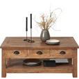 COUCHTISCH Mangoholz massiv 115/70/45 cm rechteckig Braun  - Silberfarben/Braun, Trend, Holz/Metall (115/70/45cm) - Ambia Home