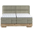 BOXSPRINGBETT 180/200 cm  in Eichefarben, Olivgrün  - Eichefarben/Olivgrün, Natur, Holz/Textil (180/200cm) - Valnatura