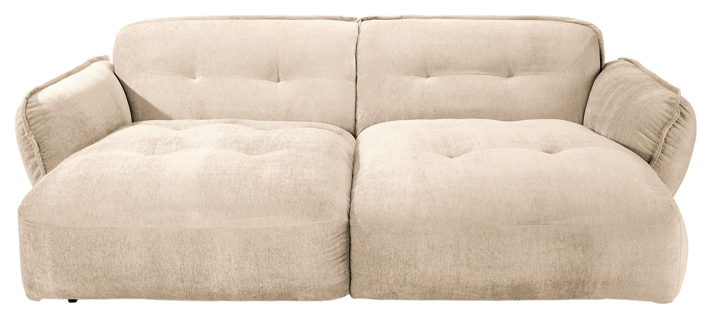 BIGSOFA Chenille Creme  - Creme/Schwarz, MODERN, Kunststoff/Textil (285/87/184cm) - Livetastic